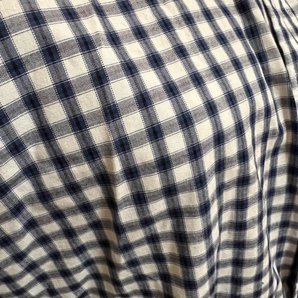 3/$25 💋 Nautica Blue and White Plaid Button Down Shirt Size 2XL - Picture 8 of 9